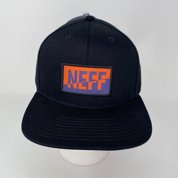 Neff Snapback Hat Cap Black Skate Surf Streetwear Checkered‎ Racing Mens - Picture 1 of 6
